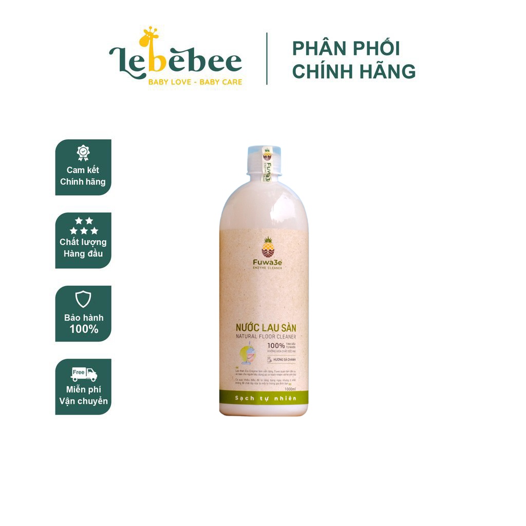 Nước lau sàn đậm đặc hương sả chanh Fuwa3e 1000ml