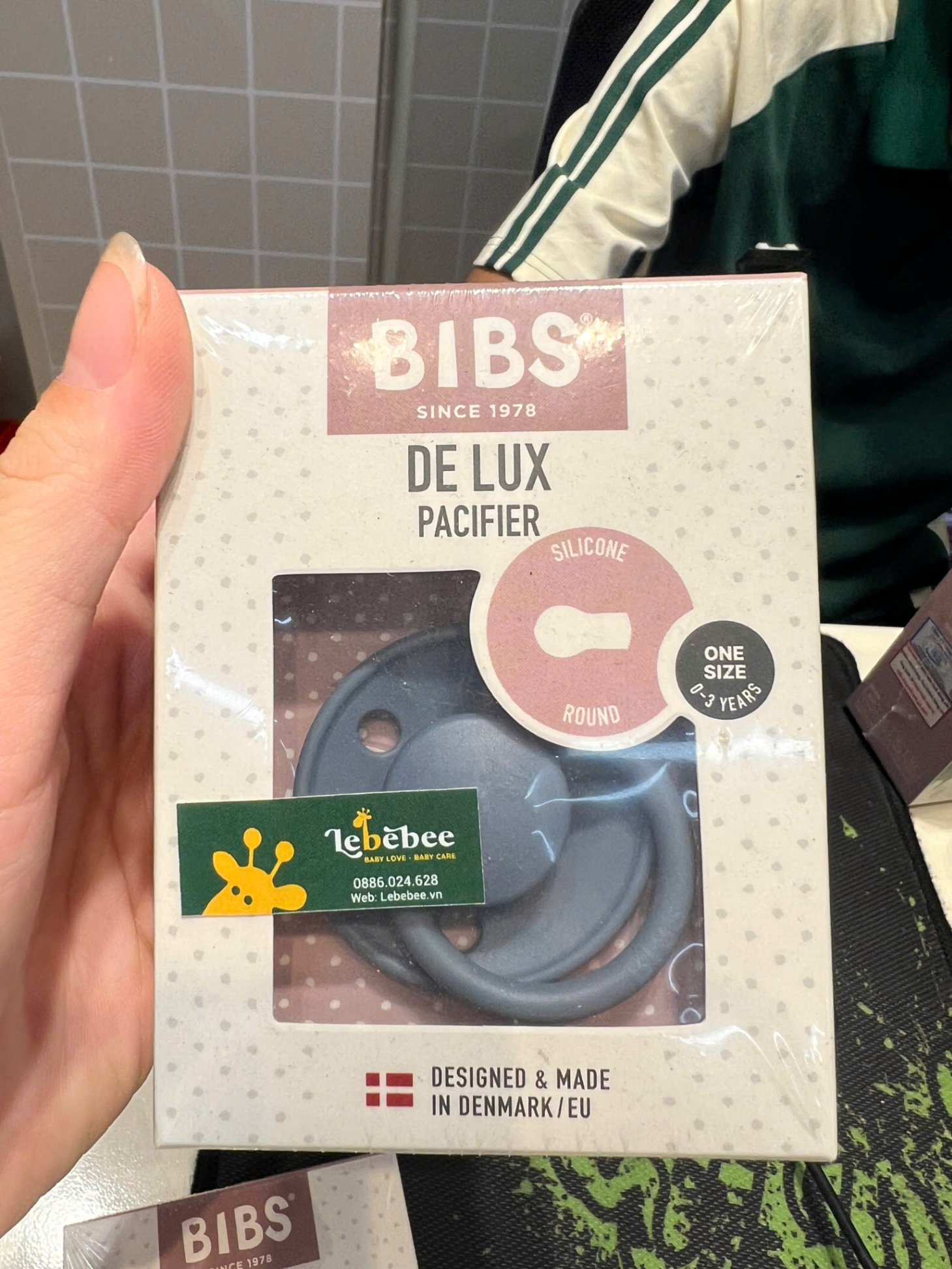 Núm ti giả Bibs De lux Silicon Hàn Quốc cho bé 0-36m ( Petrol)- xanh dương
