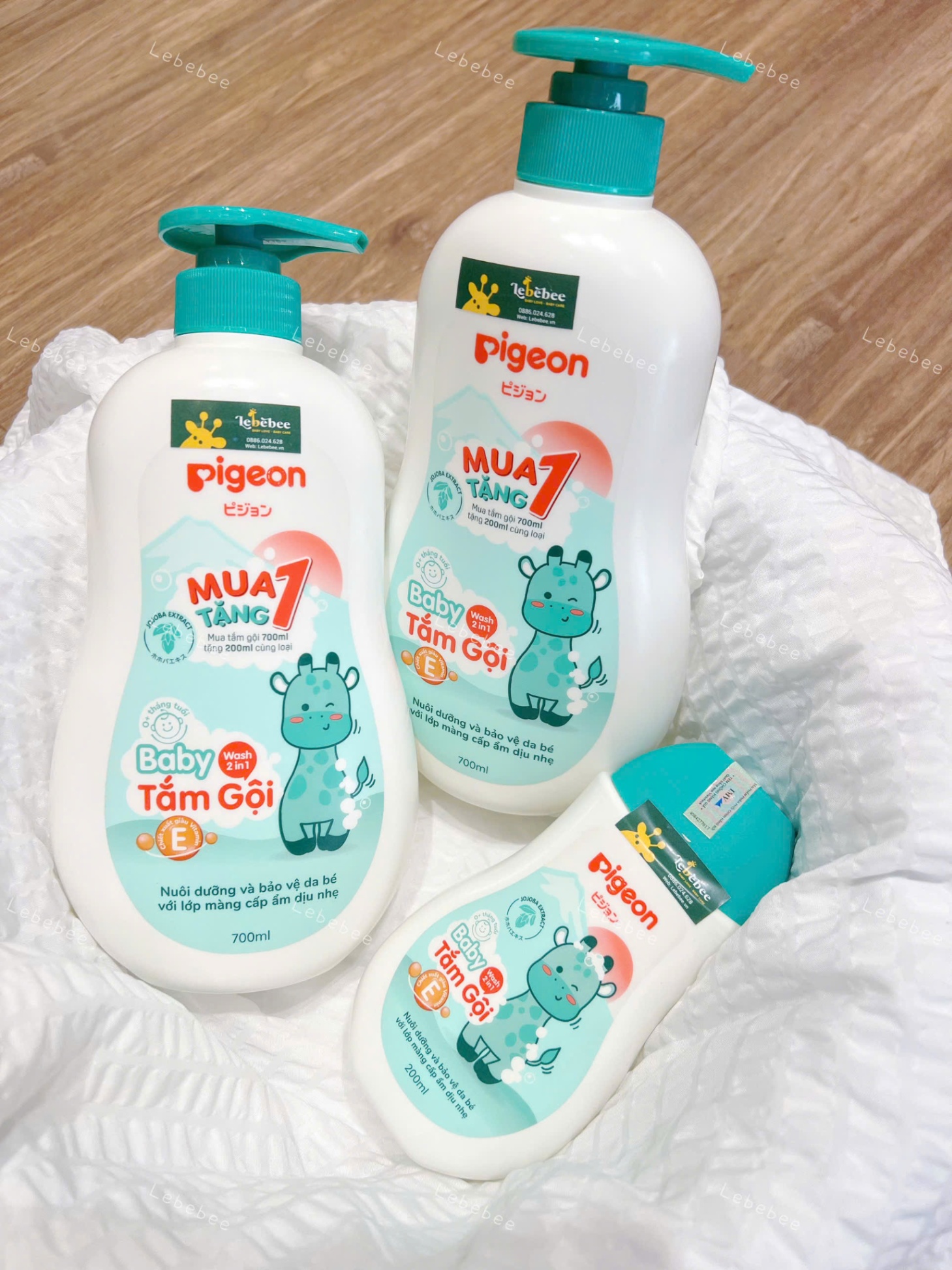 Tắm gội 2 trong 1 pigeon  chiết xuất jojoba 700ml