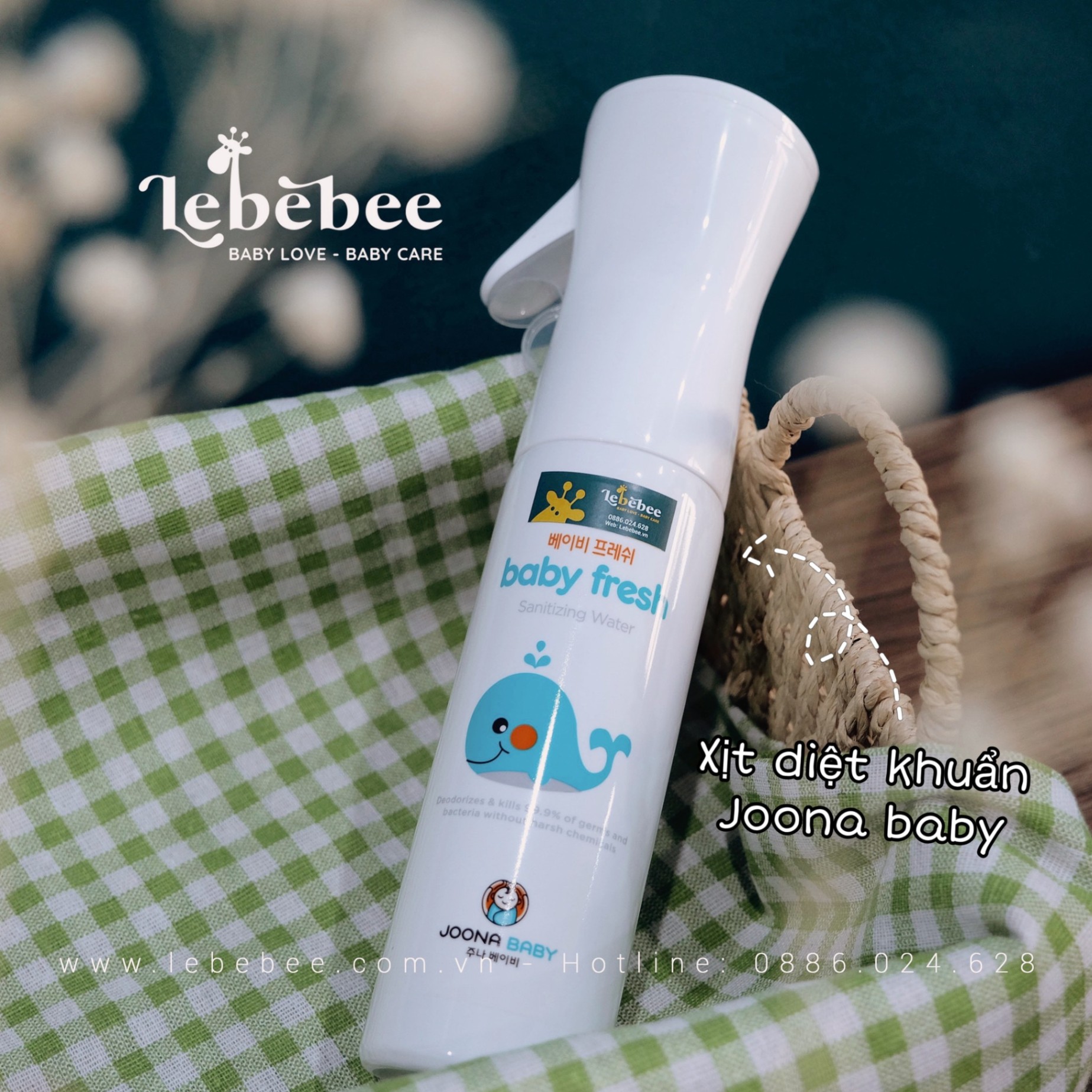 Xịt diệt khuẩn khử mùi Joona Baby Baby Fresh (300ml)