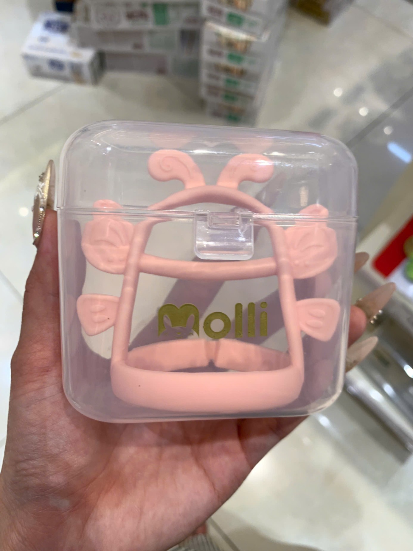 Molli - Gặm nướu Butterfly màu hồng (kèm hộp)