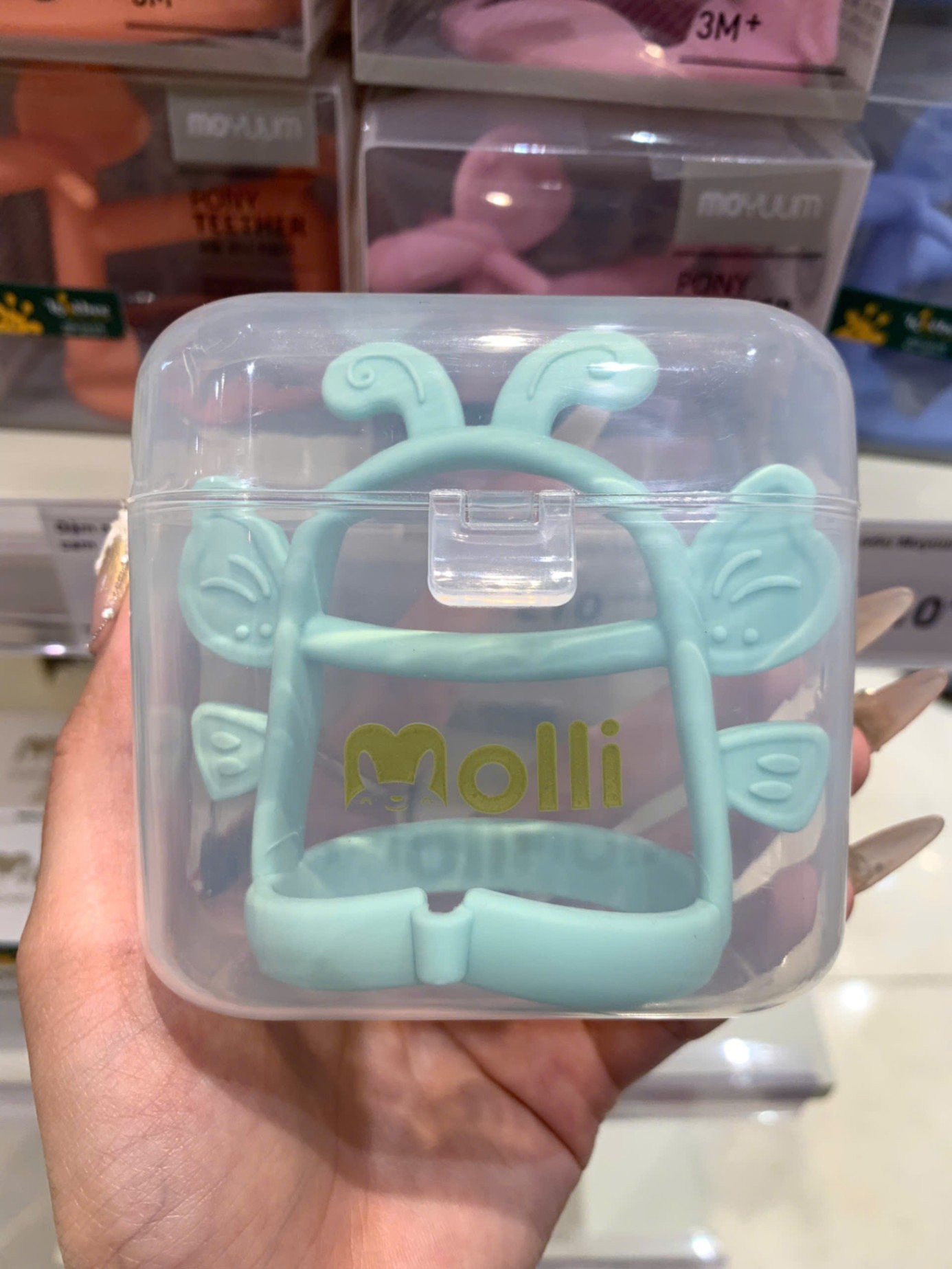 Molli - Gặm nướu Butterfly màu xanh (kèm hộp)