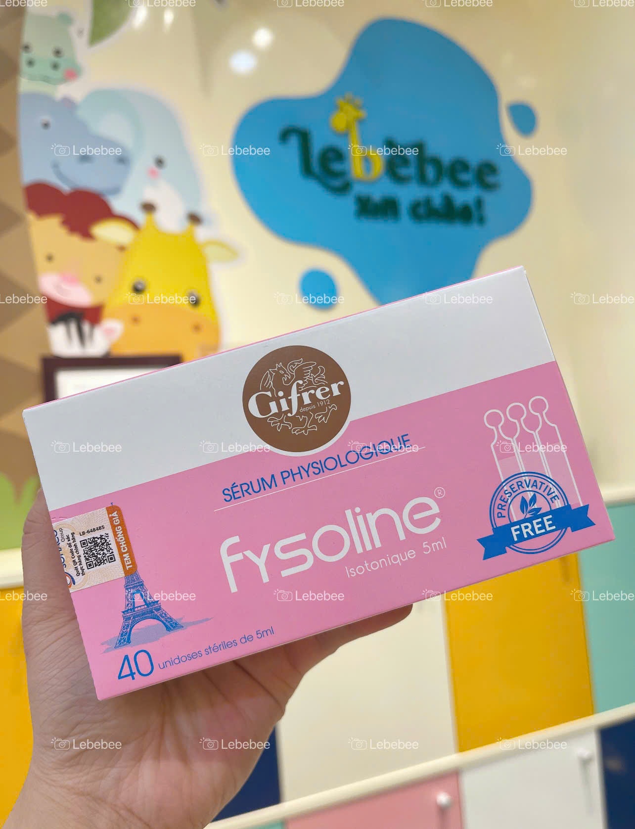 Nước muối sinh lý Fysoline Gifrer hồng 40 ống cho bé sơ sinh