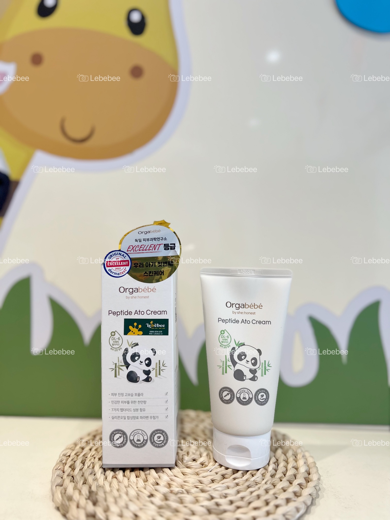 Kem dưỡng ẩm Peptide Ato Orgabebe hữu cơ lành tính ngừa hăm cho bé từ sơ sinh Hàn Quốc 150ml