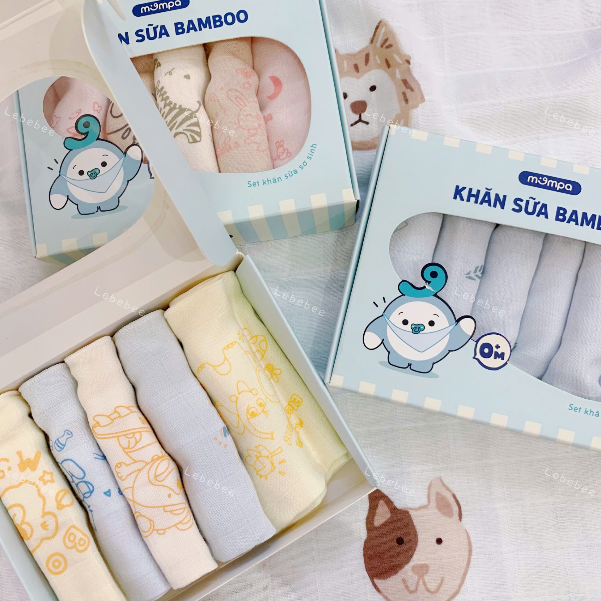 Set 6 khăn sữa trẻ em Bamboo mompa
