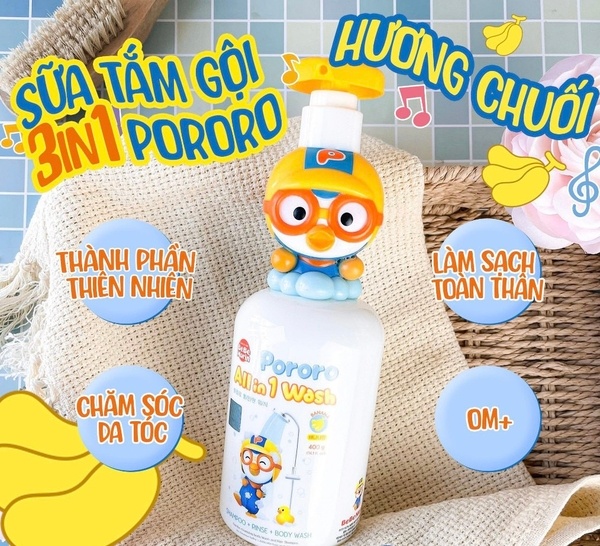 Sữa tắm gội 3 trong 1 pororo ( hương chuối ) date 11/25