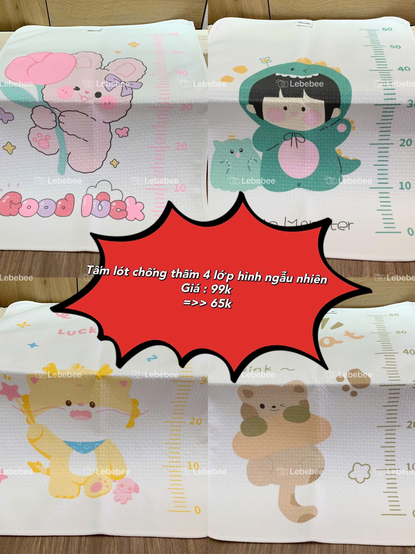 Molli - Tấm lót chống thấm 4 Lớp ( hình ngẫu nhiên )