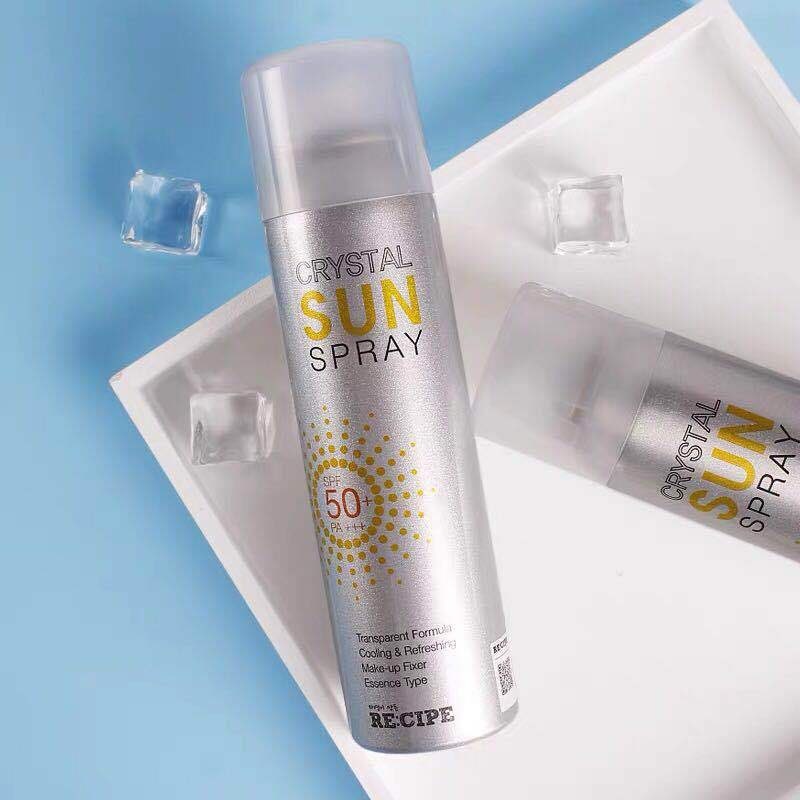 Xịt Chống Nắng Crystal Sun RECIPE Spray Hàn Quốc SPF50+ PA+++ 180ML