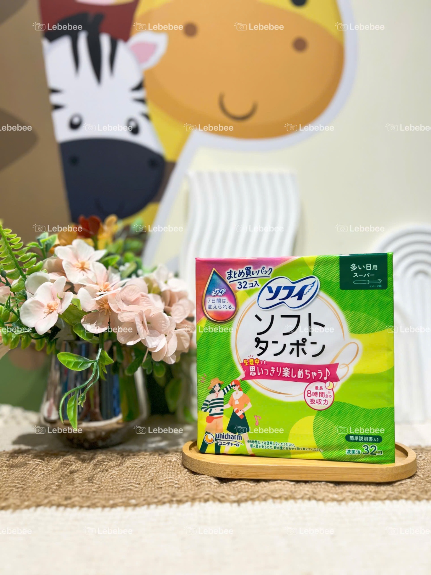 BVS Tampon Unicharm Nhật Bản- Màu xanh lá dùng cho ngày nhiều ( 32 miếng)