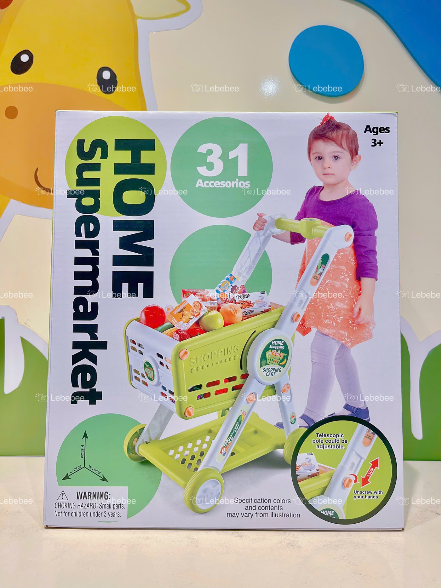 Đồ chơi xe đẩy siêu thị H553A - Xanh