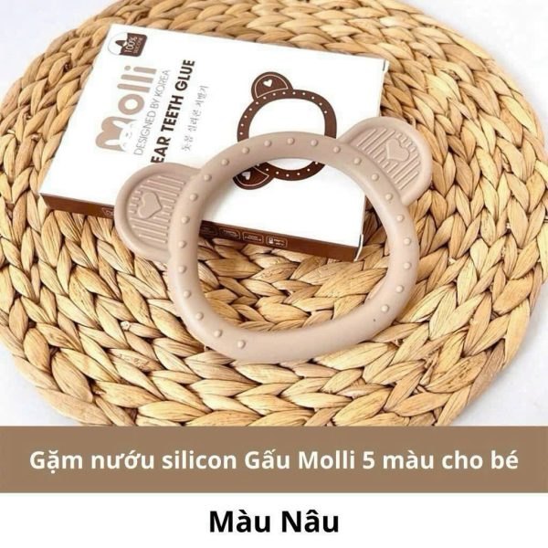 Molli - Gặm nướu hình mặt gấu màu nâu ( brown )
