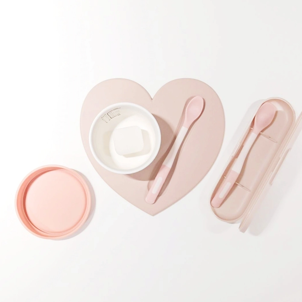 thìa ăn dặm moyuum silicone màu hồng