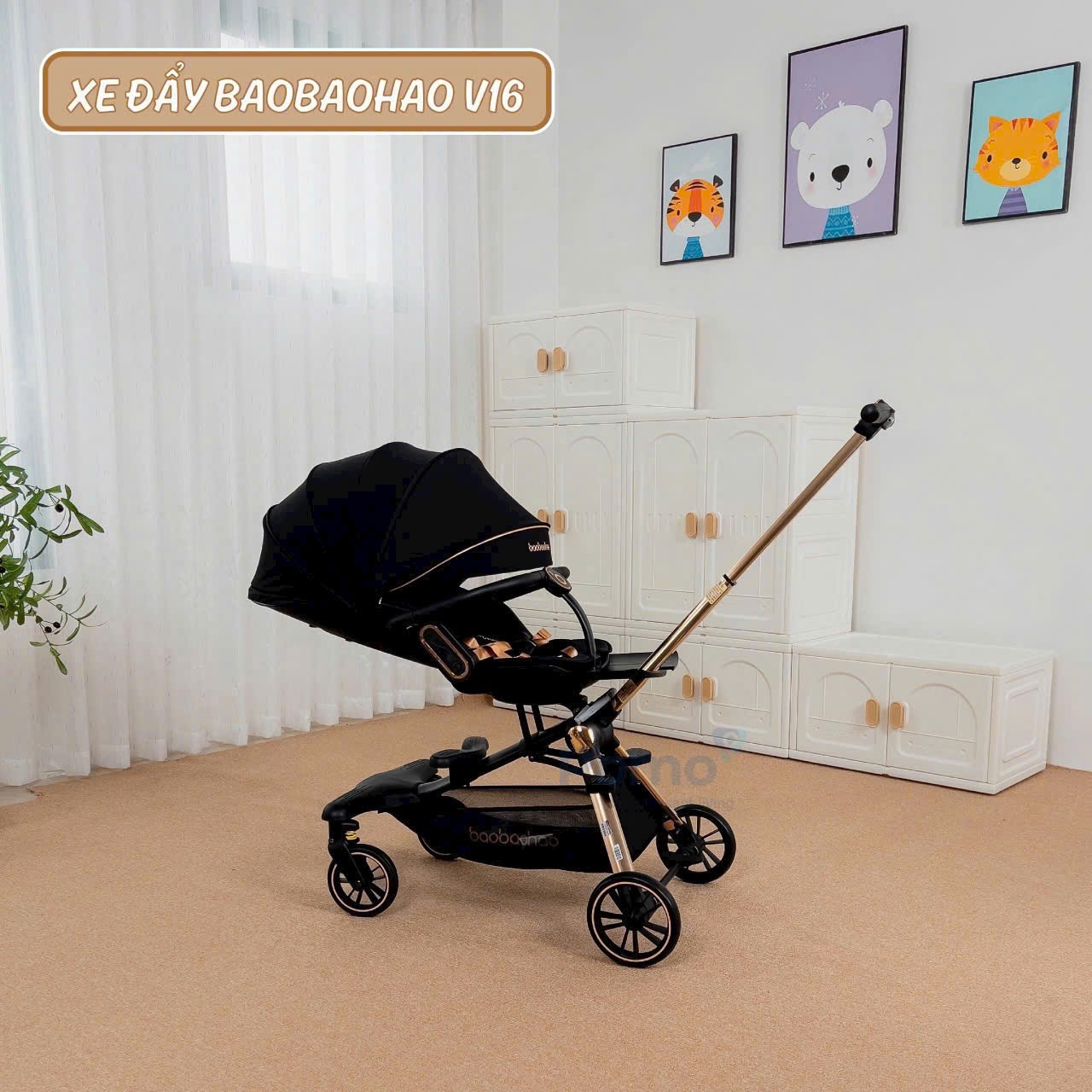 Xe đẩy baobaobao v16 màu đen