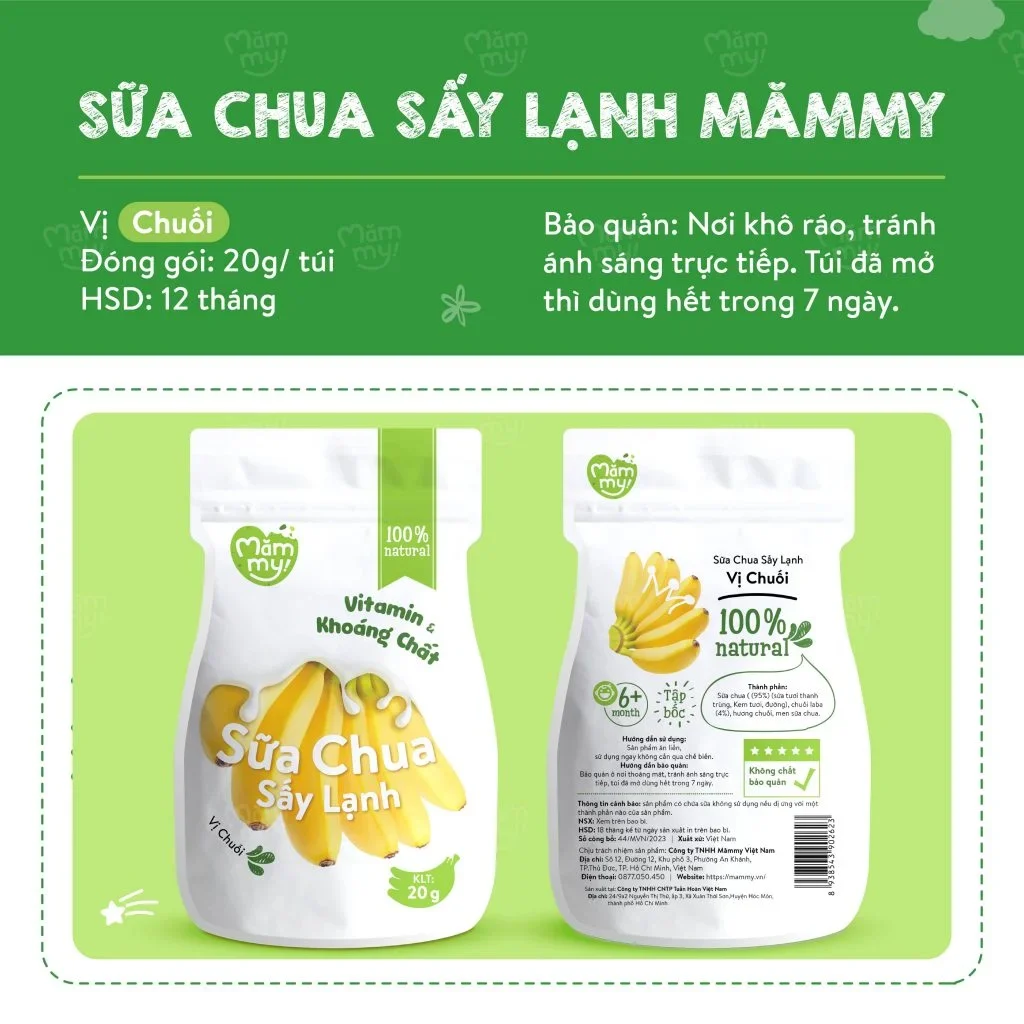 Sữa chua sấy vị chuối Mămmy (20g)