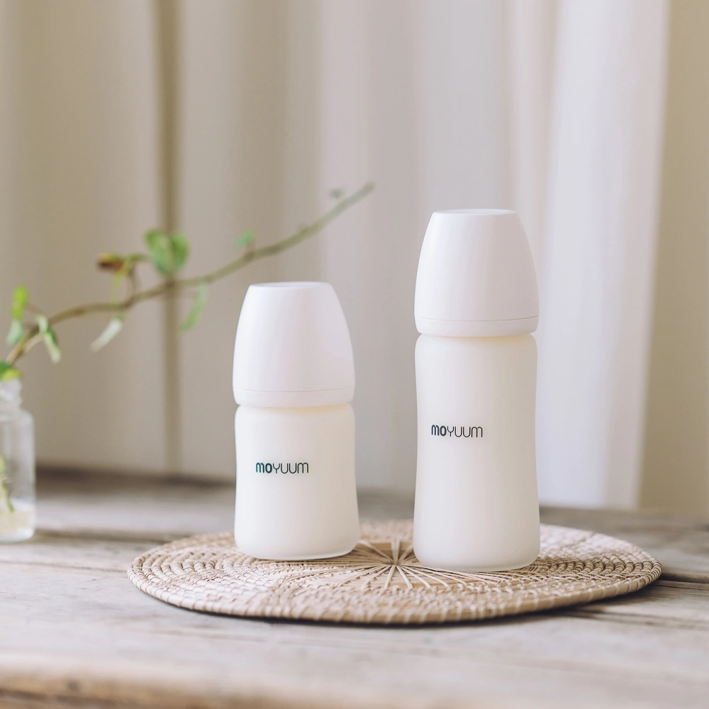 bình sữa thủy tinh moyuum silicone coating glass bottle 150ml