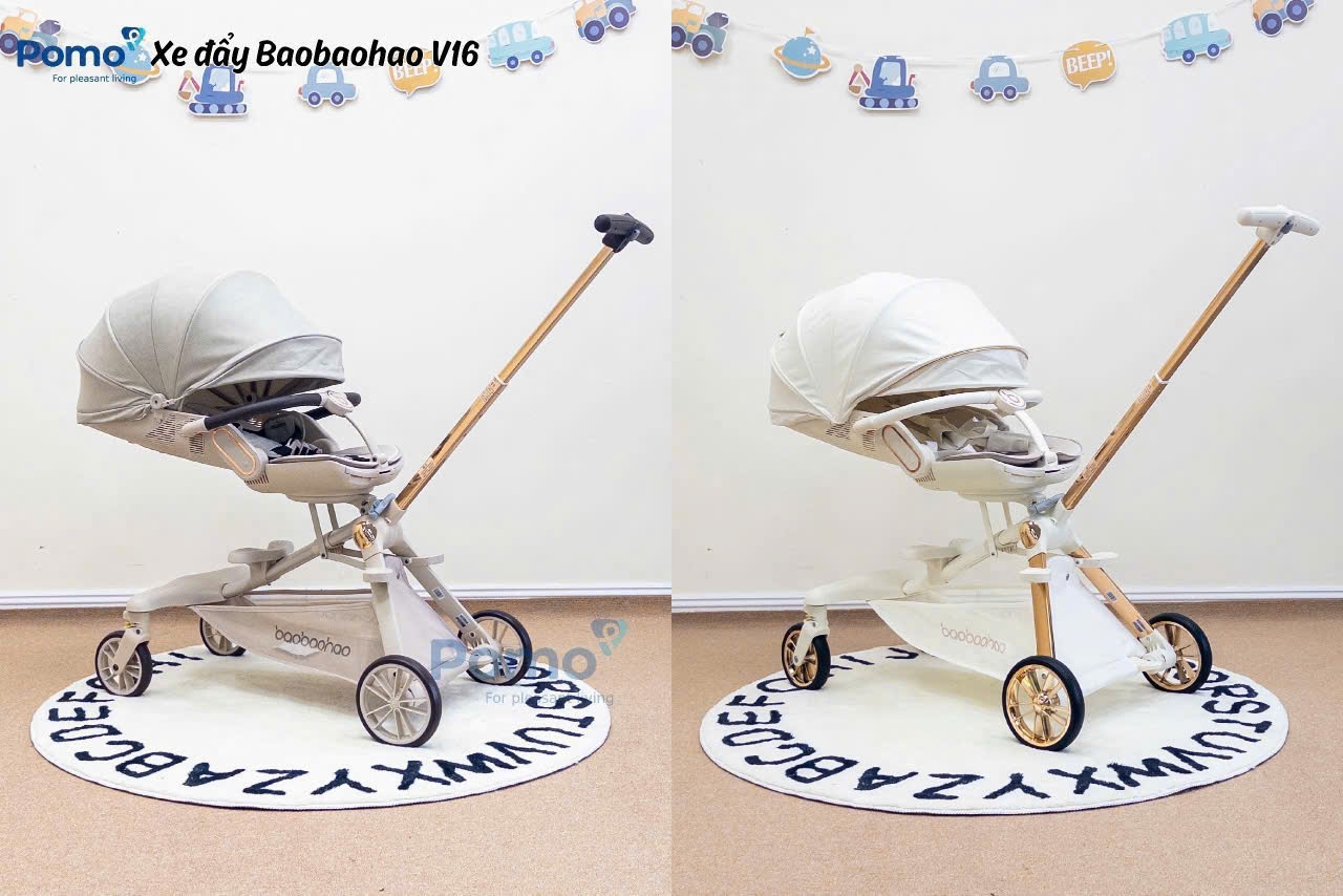 Xe đẩy baobaobao v16 màu kem