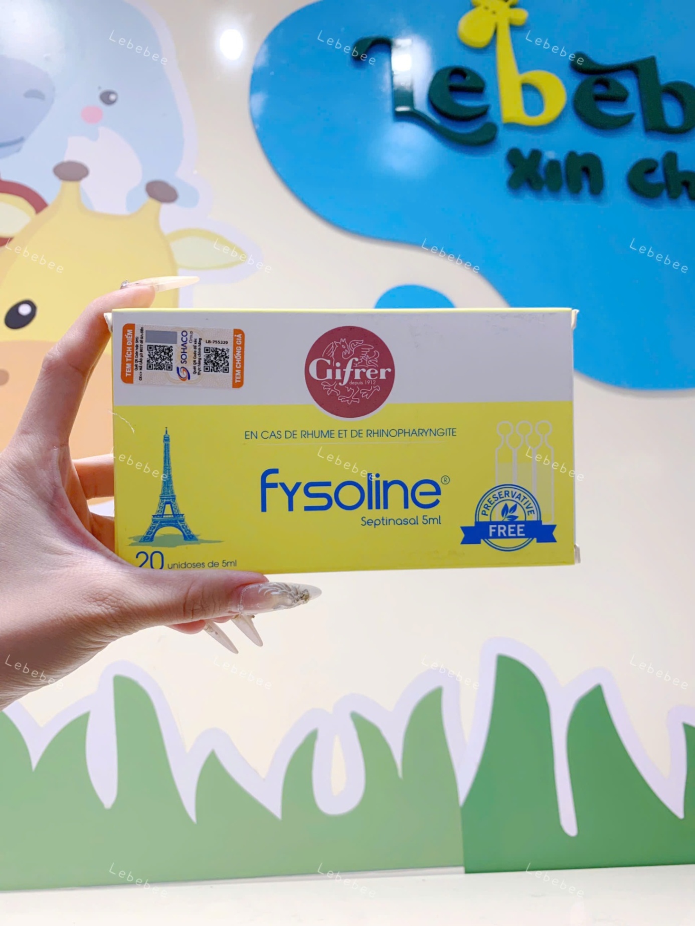 1102 Nước muối kháng khuẩn Pháp Gifrer Fysoline - Hộp Vàng - 10/25