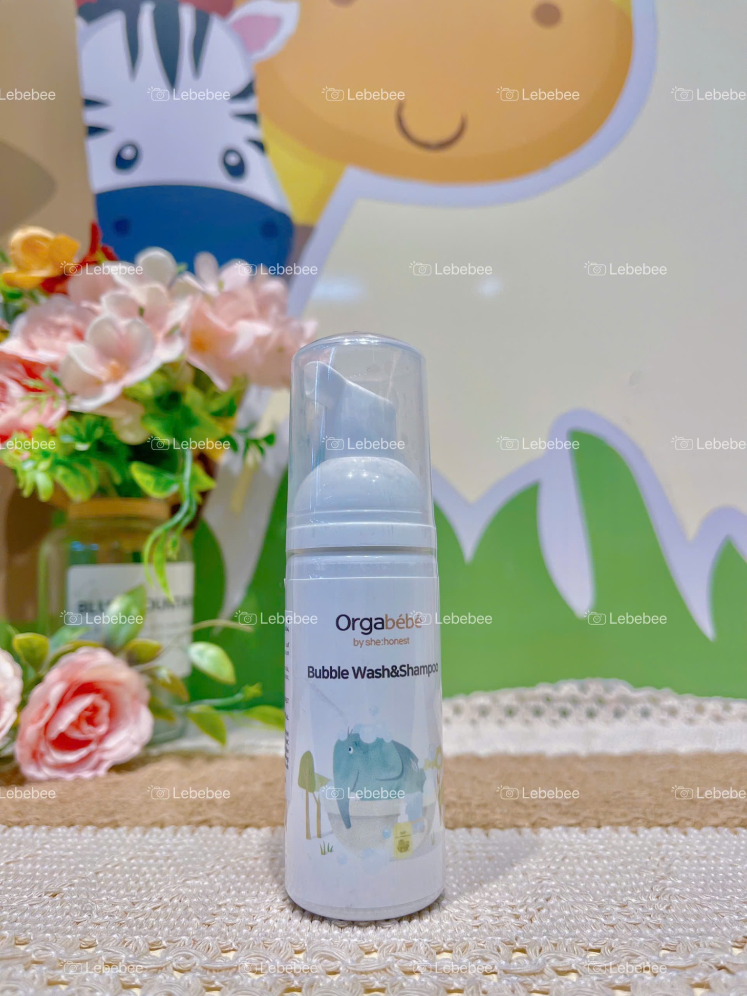Sữa tắm gội tạo bọt Orgabebe Hàn Quốc cho bé từ sơ sinh 50ml