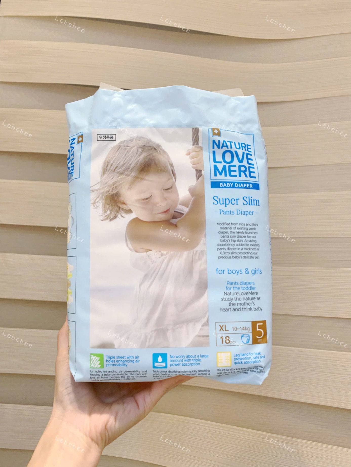 Bỉm quần Super Slim Nature Love Mere size XL (10- 14kg) (18 miếng) Mẫu mới 2025
