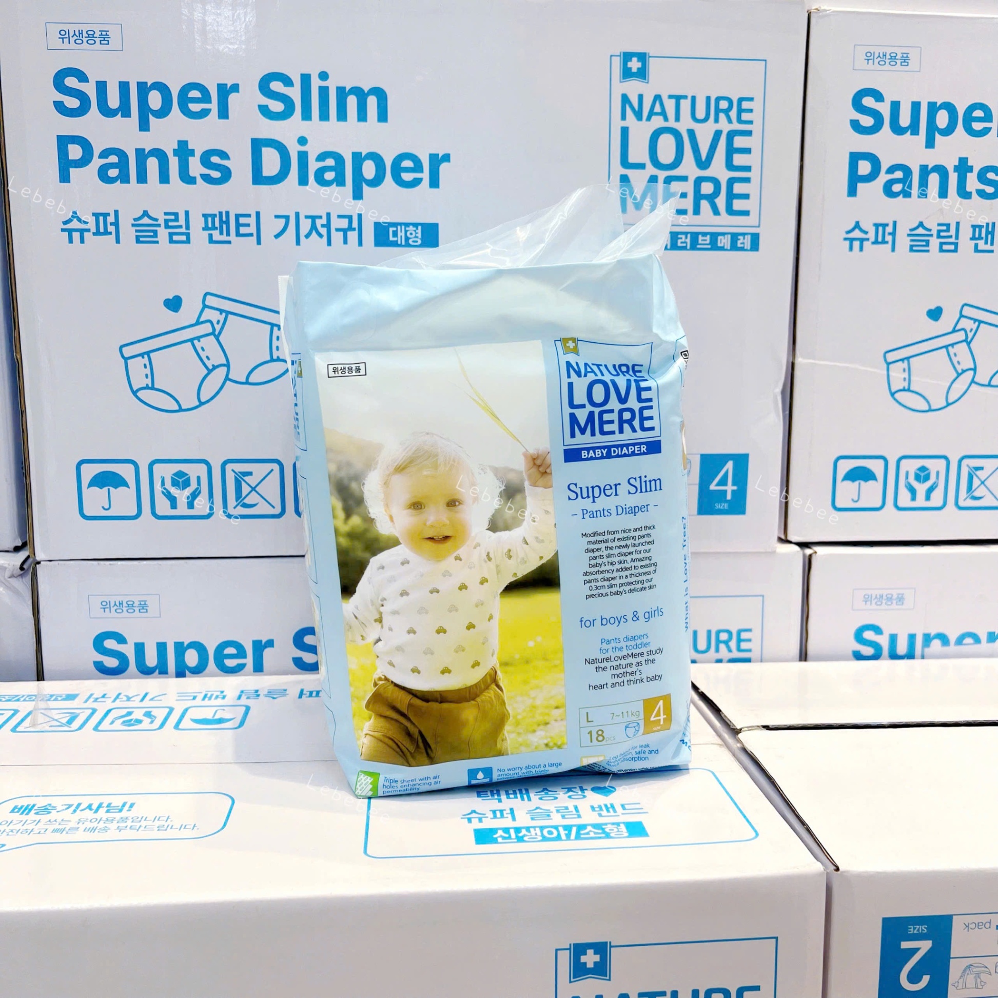 Bỉm quần Super Slim Nature Love Mere size L (7-11kg) (18 miếng) MẪU MỚI 2025