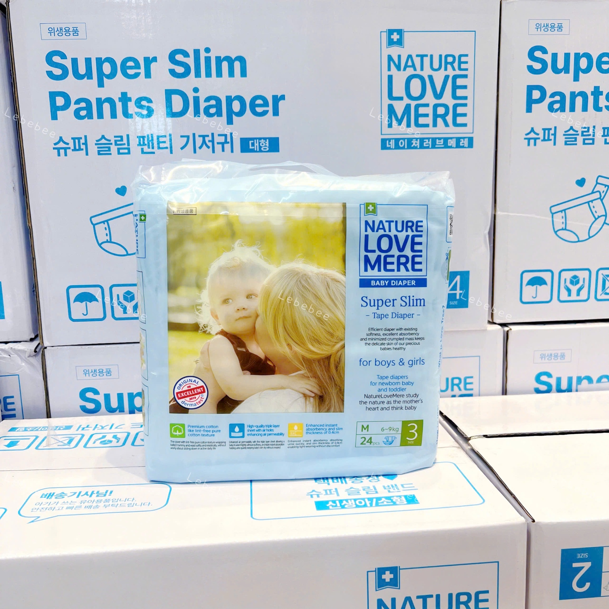Bỉm dán Super Slim Nature Love Mere size M (6 - 9kg) (18 miếng) MẪU MỚI