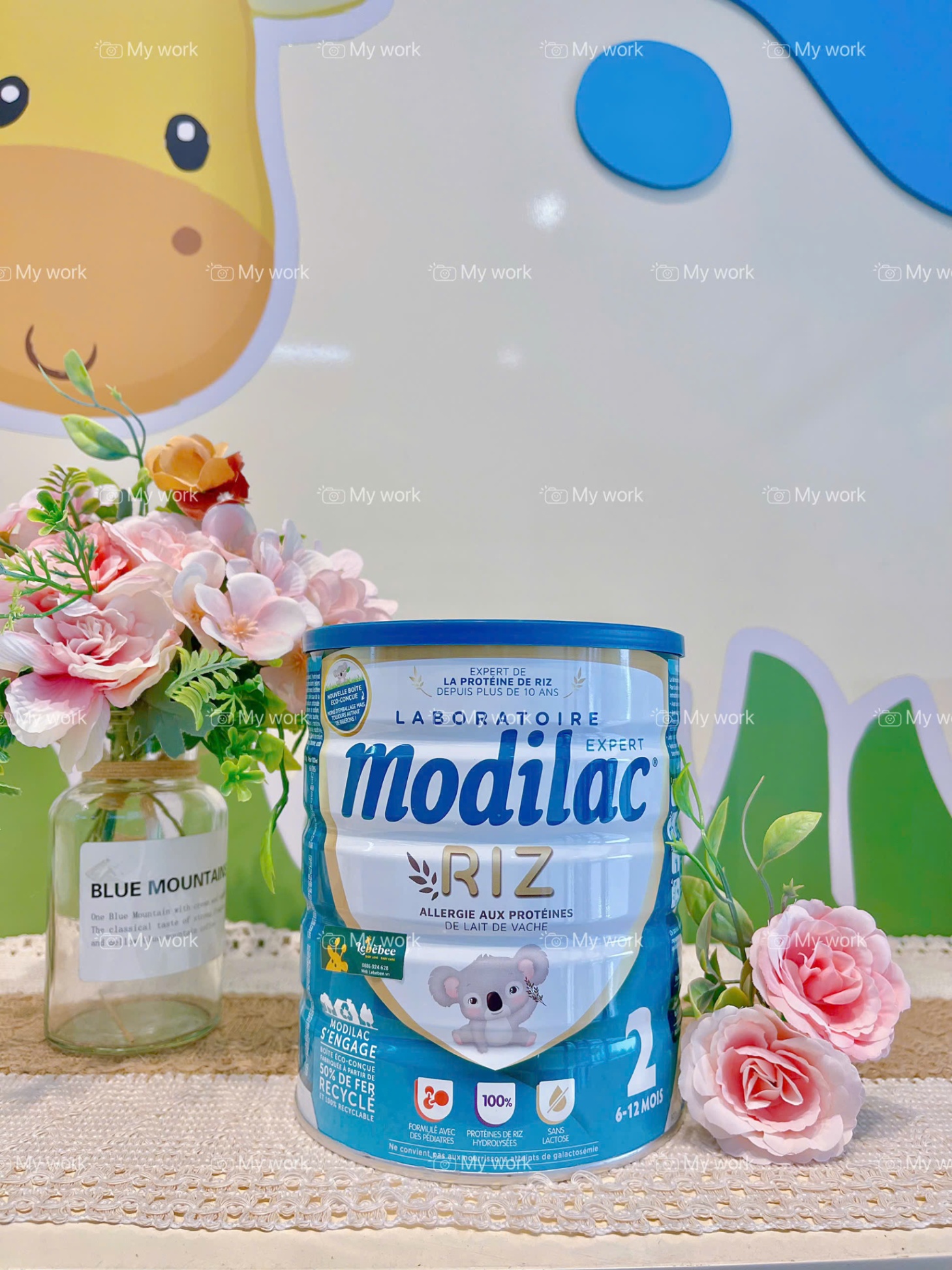 Sữa công thức Modilac Riz số 2 ( cho bé 6-12 tháng) hộp 800g, đạm gạo thủy phân cho bé dị ứng đạm bò- Nội địa Pháp (Hàng nhập khẩu)