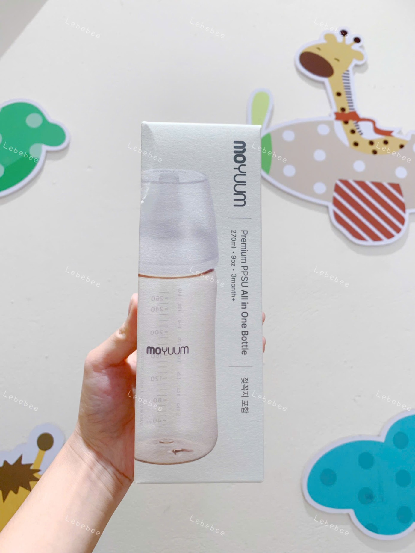 Bình PPSU Moyuum thế hệ 3 Mẫu trơn cho bé từ 3m+ - mẫu trơn 270ml