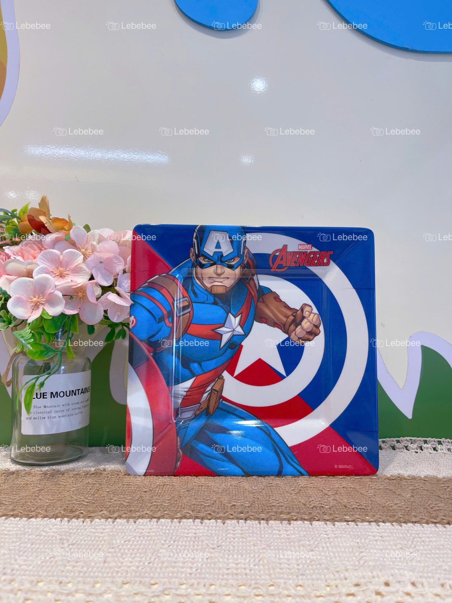 Đĩa Melamine vuông 9 inch Marvel Captain America