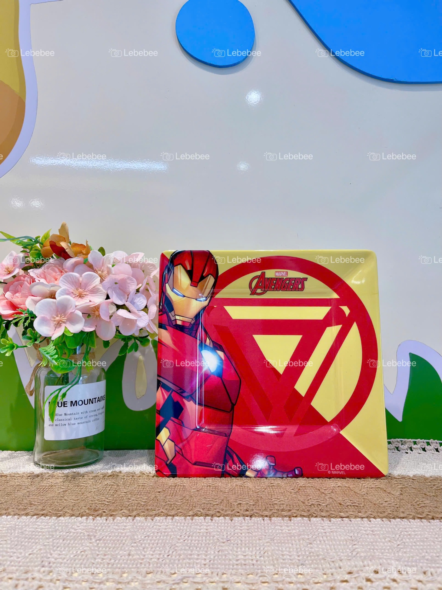Đĩa Melamine vuông 9 inch Marvel Người sắt ( Iron Man)