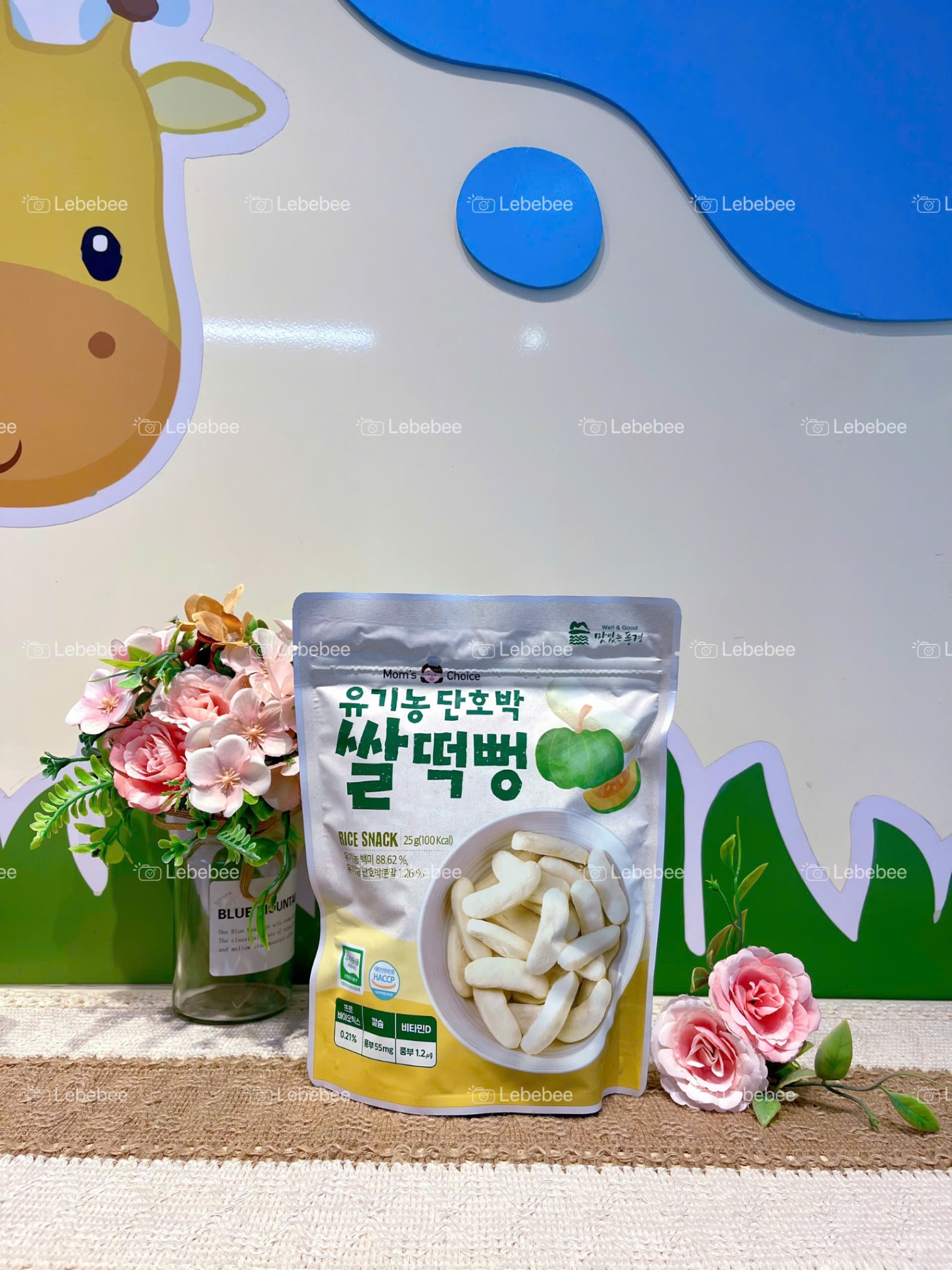 Bánh gạo lứt hữu cơ Mom’s Choice cho bé từ 6 tháng tuổi Thanh Dẹt - Vị Bí Đỏ (25g)