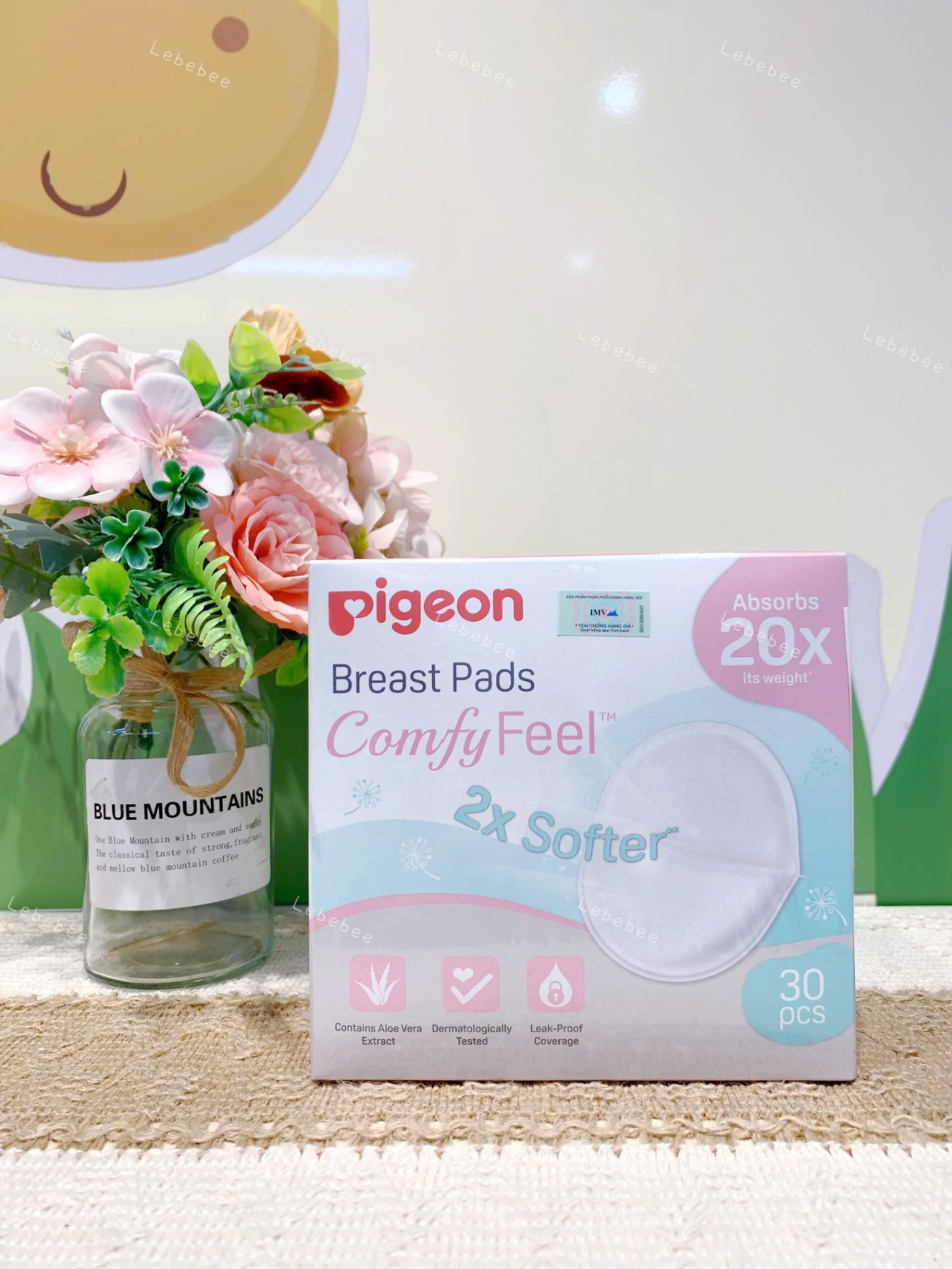 Miếng lót thấm sữa Pigeon chiết xuất nha đam (30 miếng)