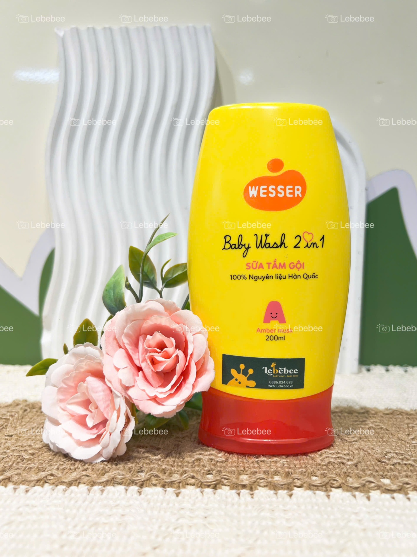 Sữa tắm gội em bé wesser Hương hổ phách 200ml ( nắp đỏ )