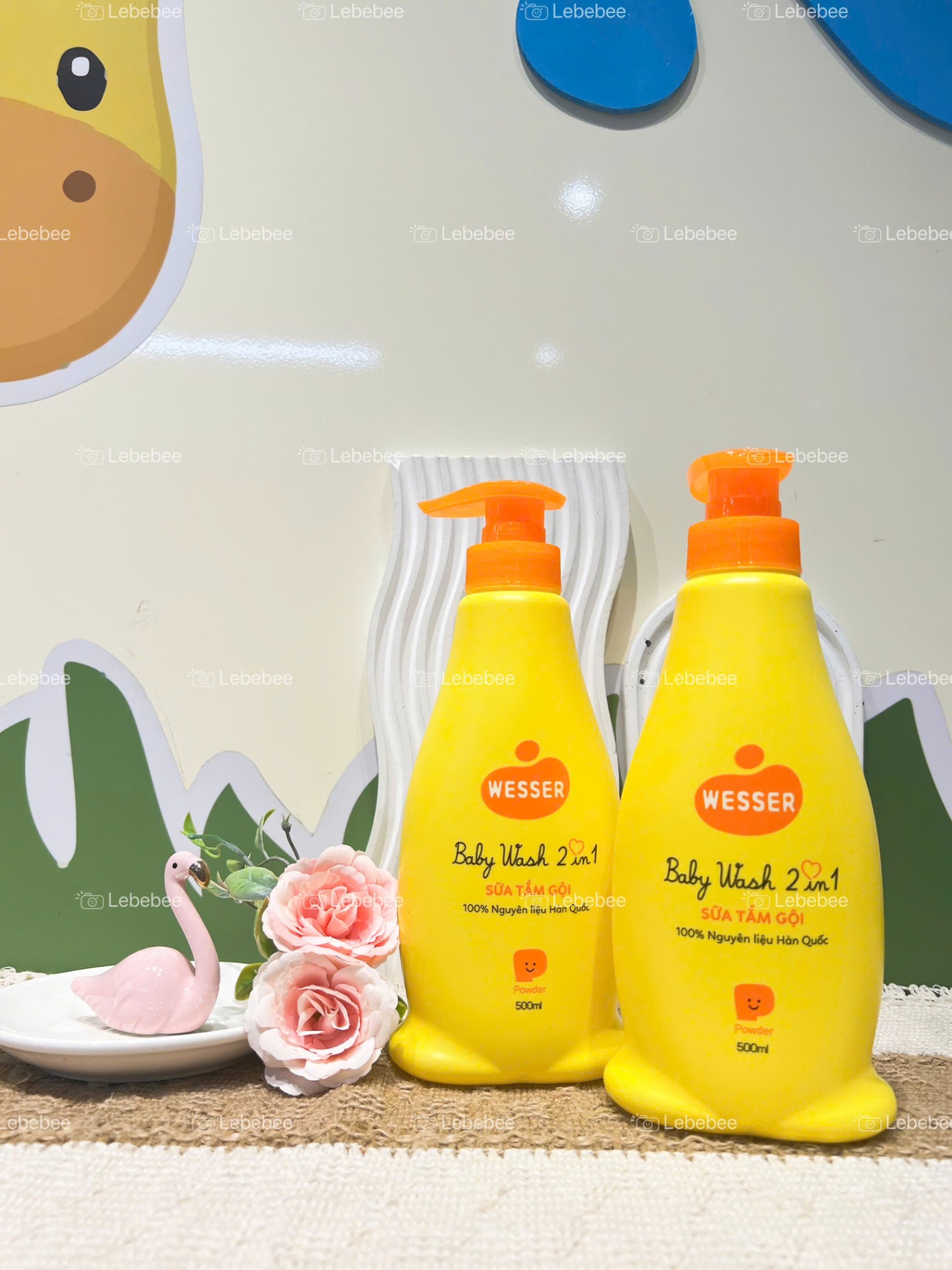 Sữa tắm gội em bé wesser Hương phấn 500ml ( nắp cam )
