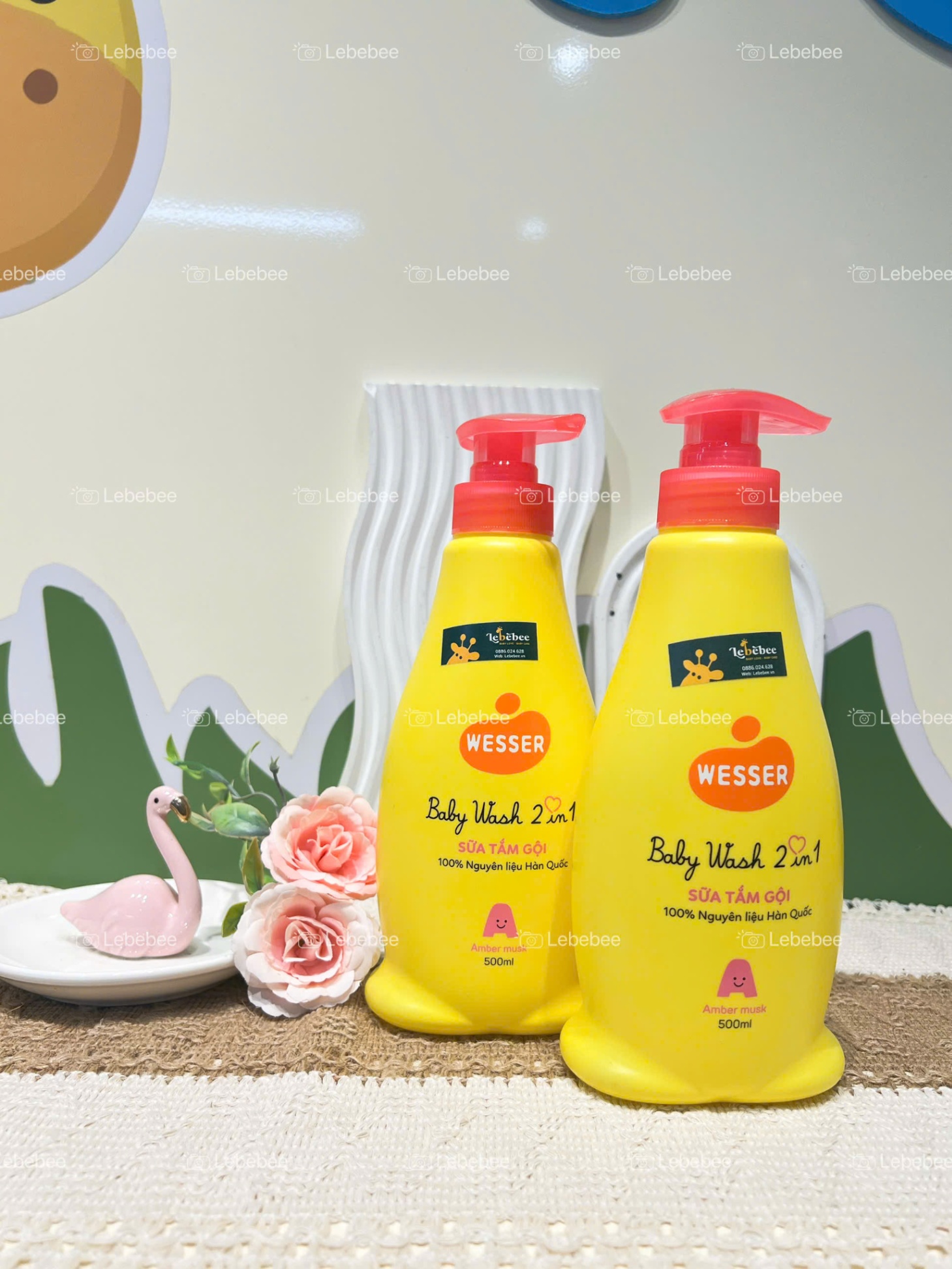 Sữa tắm gội em bé wesser Hương hổ phách 500ml ( nắp đỏ )