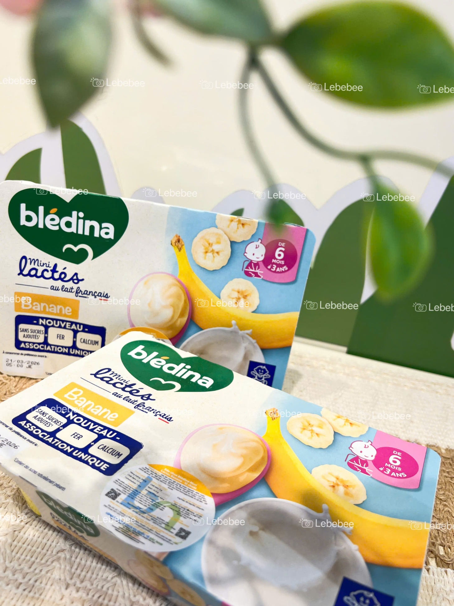 Sữa chua Bledina cho bé từ 6 tháng - Vị Chuối (vỉ 6 hộp * 60gr) hàng Nhập Khẩu