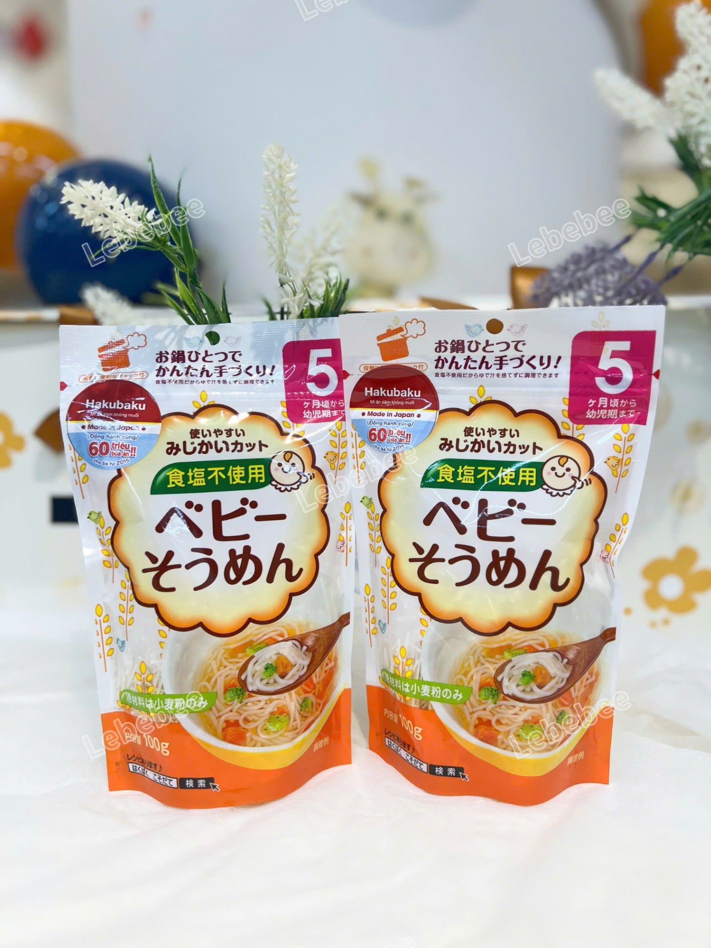 Mì baby somen hakubaku 5m+ 100g