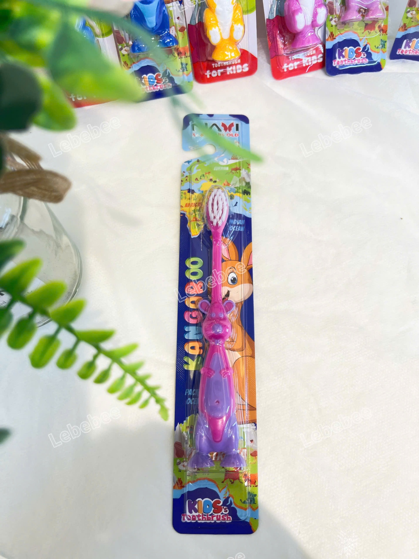 Bàn chải trẻ em NAVI Kangaroo (3-8 tuổi) Màu hồng