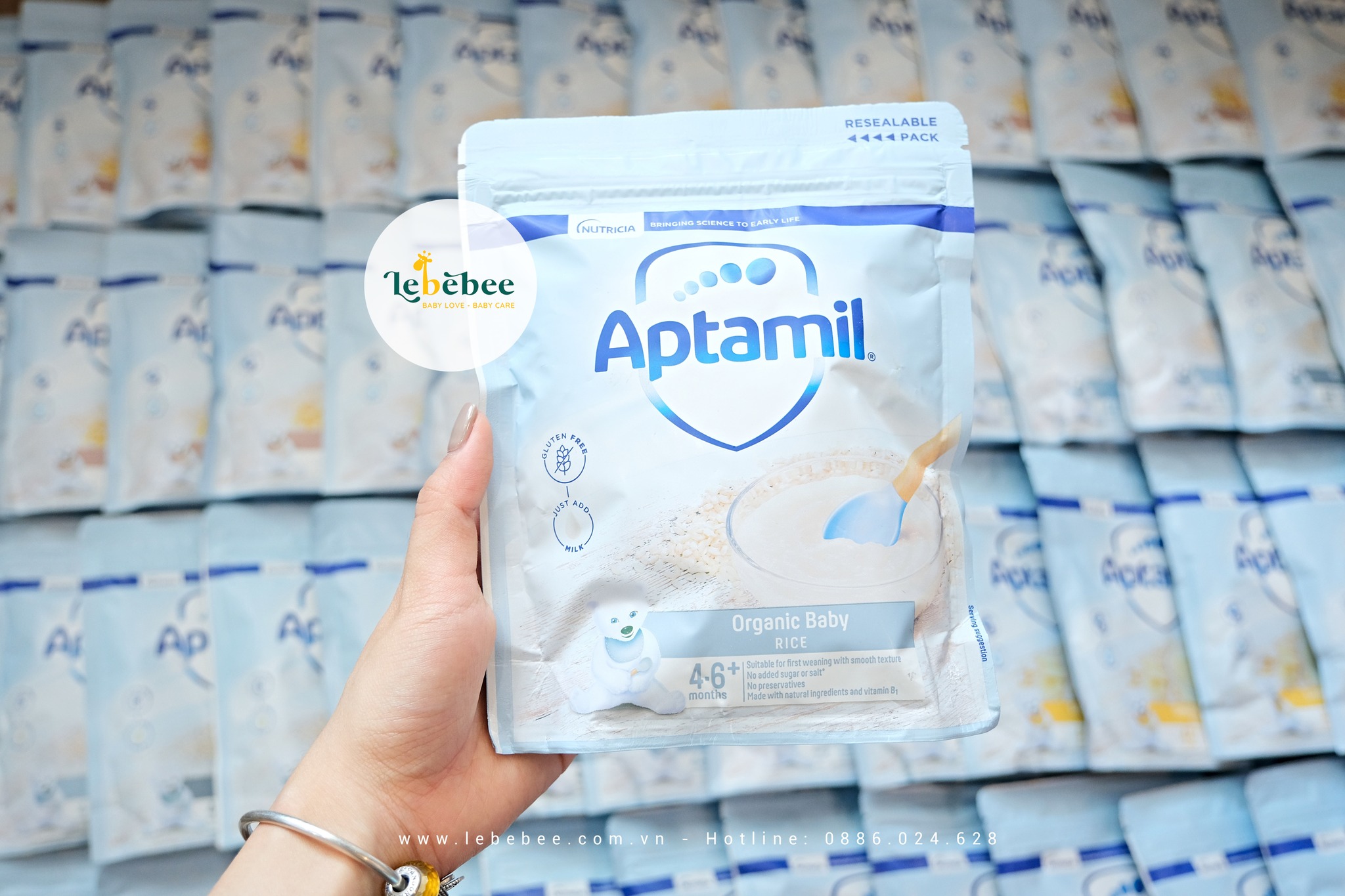 Bột ăn dặm Aptamil UK vị Gạo Sữa Organic cho bé từ 4-6m+ ( túi 100gr)