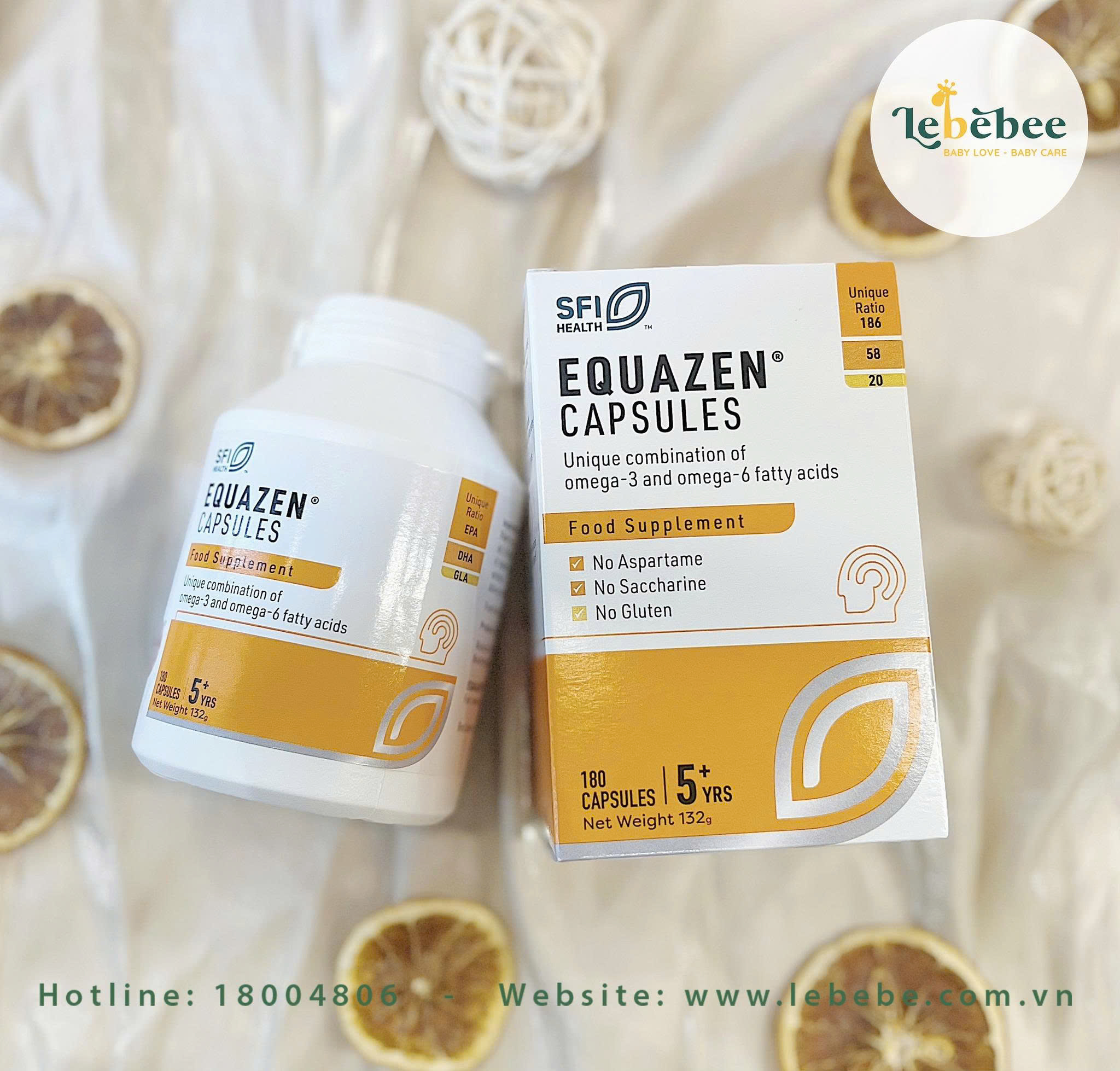 DHA Equazen cho bé từ 5y+ ( 180 viên) MẪU MỚI MÀU CAM