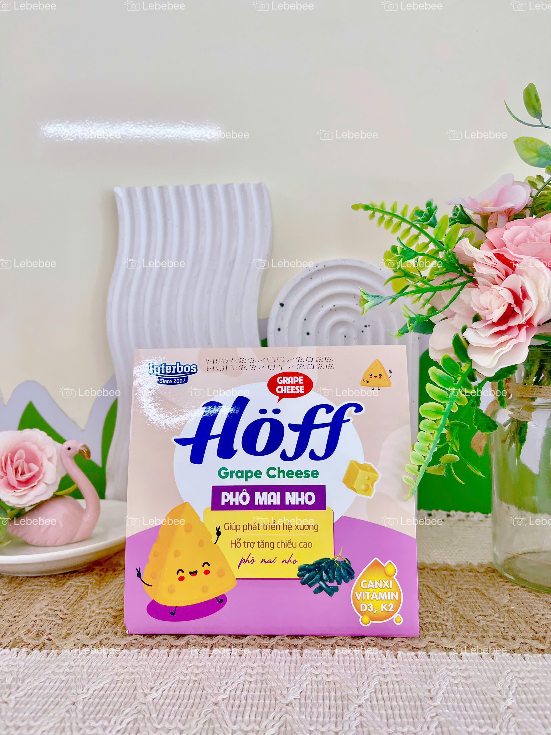 Phô mai tươi Hoff vị nho cho bé từ 1 tuổi lốc 4x55g
