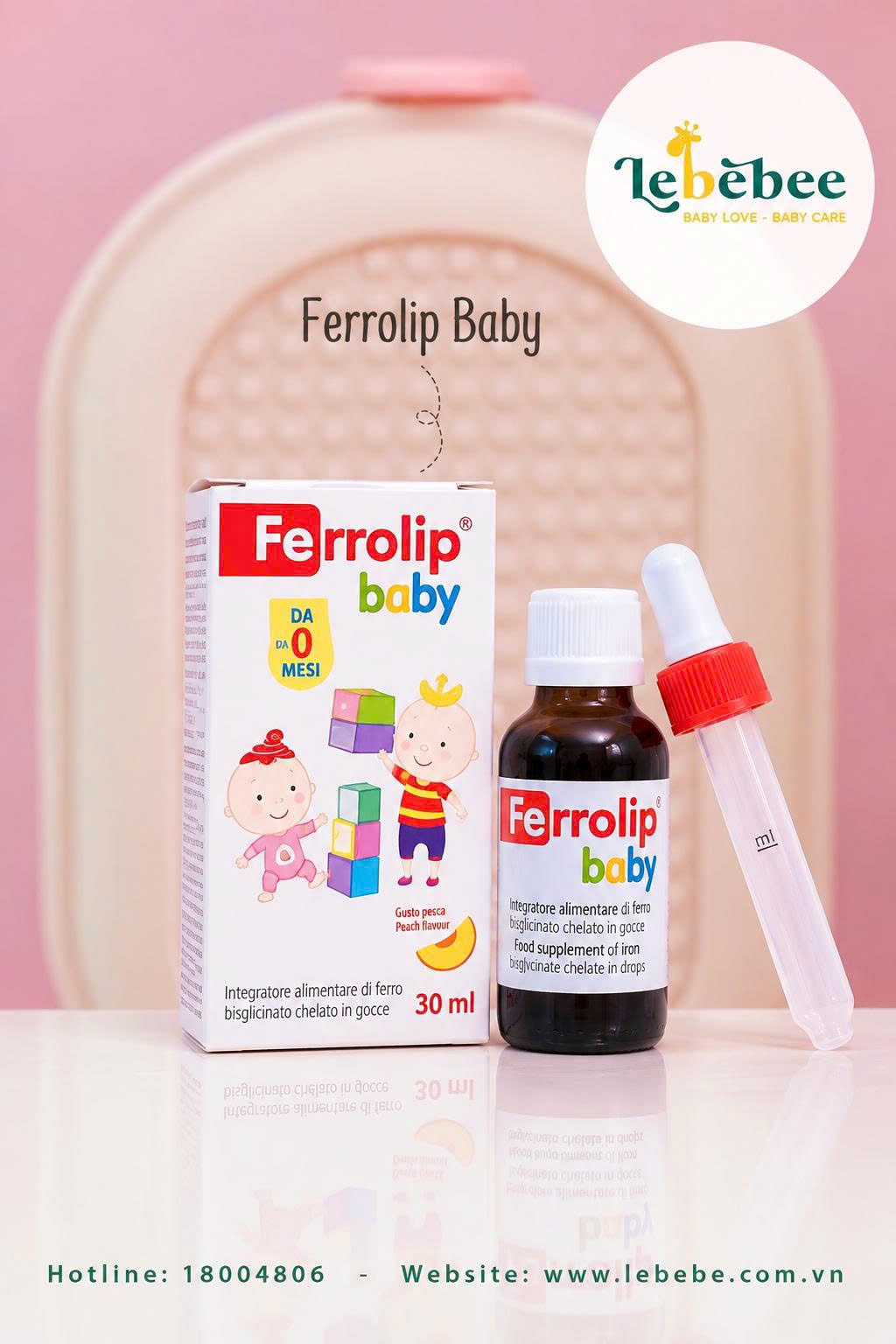 Sắt Ferrolip Baby - Sắt hữu cơ cho bé từ sơ sinh ( 30ml)