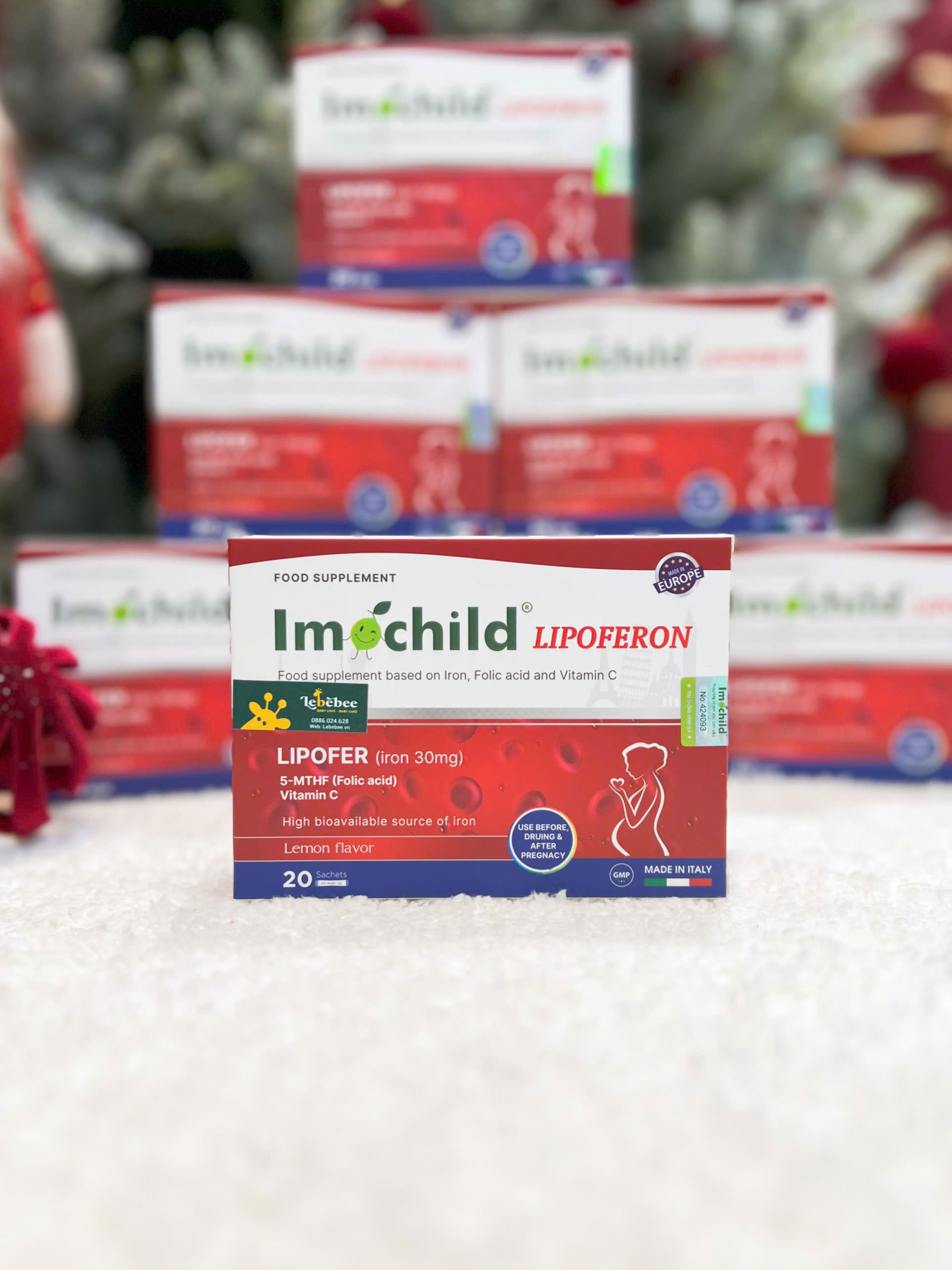 Sắt sinh học imochild lipoferon hộp 20 gói