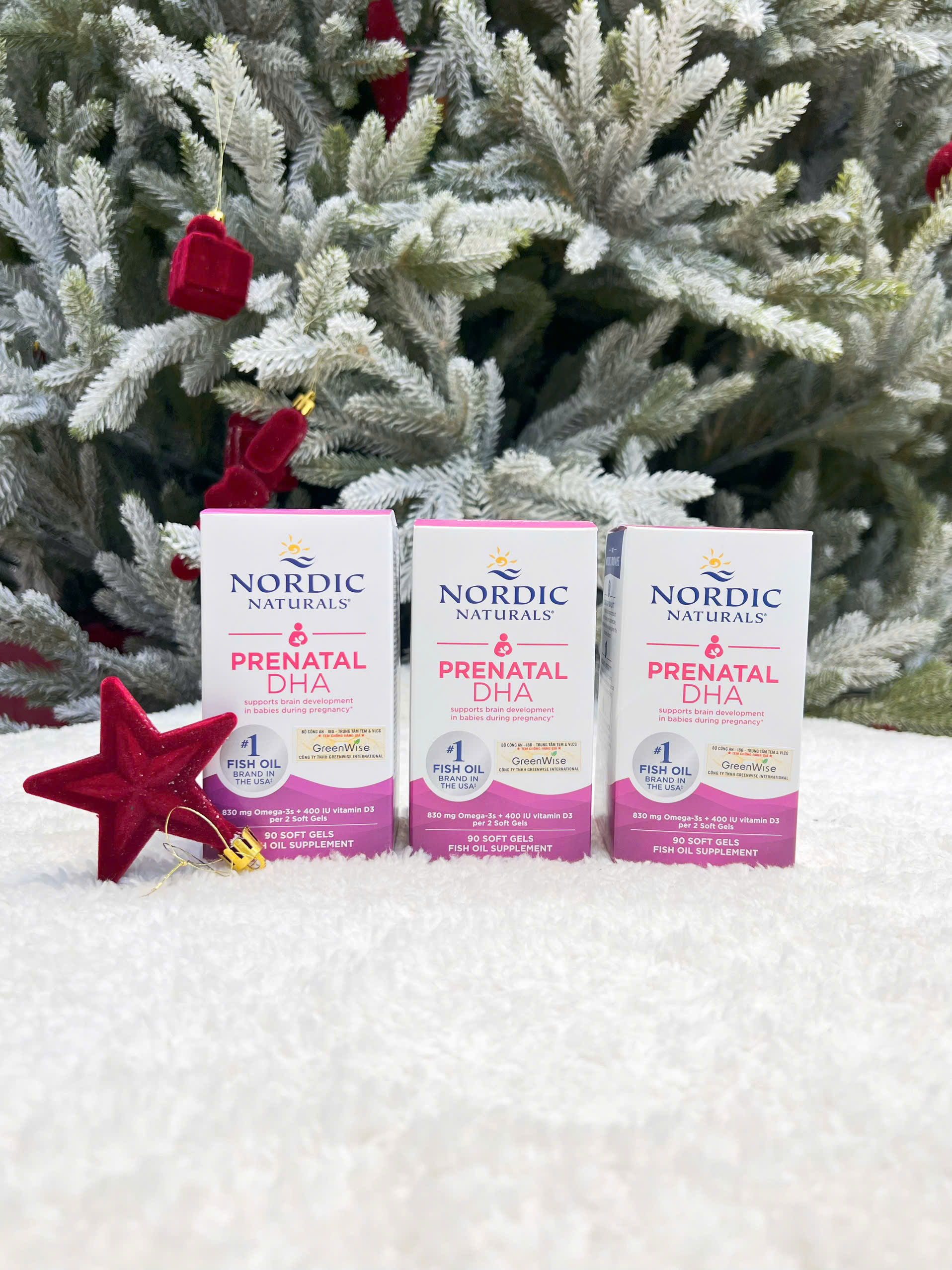 Viên dầu cá Omega 3 cho mẹ bầu Nordic Naturals Prenatal DHA - Mỹ (90 Viên)-nhập khẩu