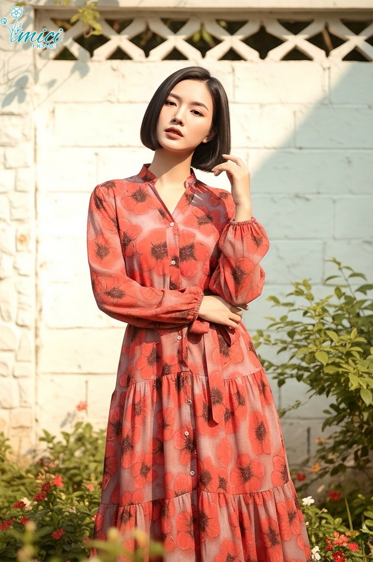 VN5 - ĐẦM MAXI LANH CỔ TÀU 1-7040AR