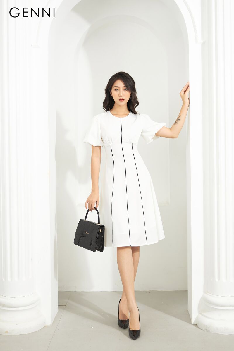 đầm suông chéo 2 lớp