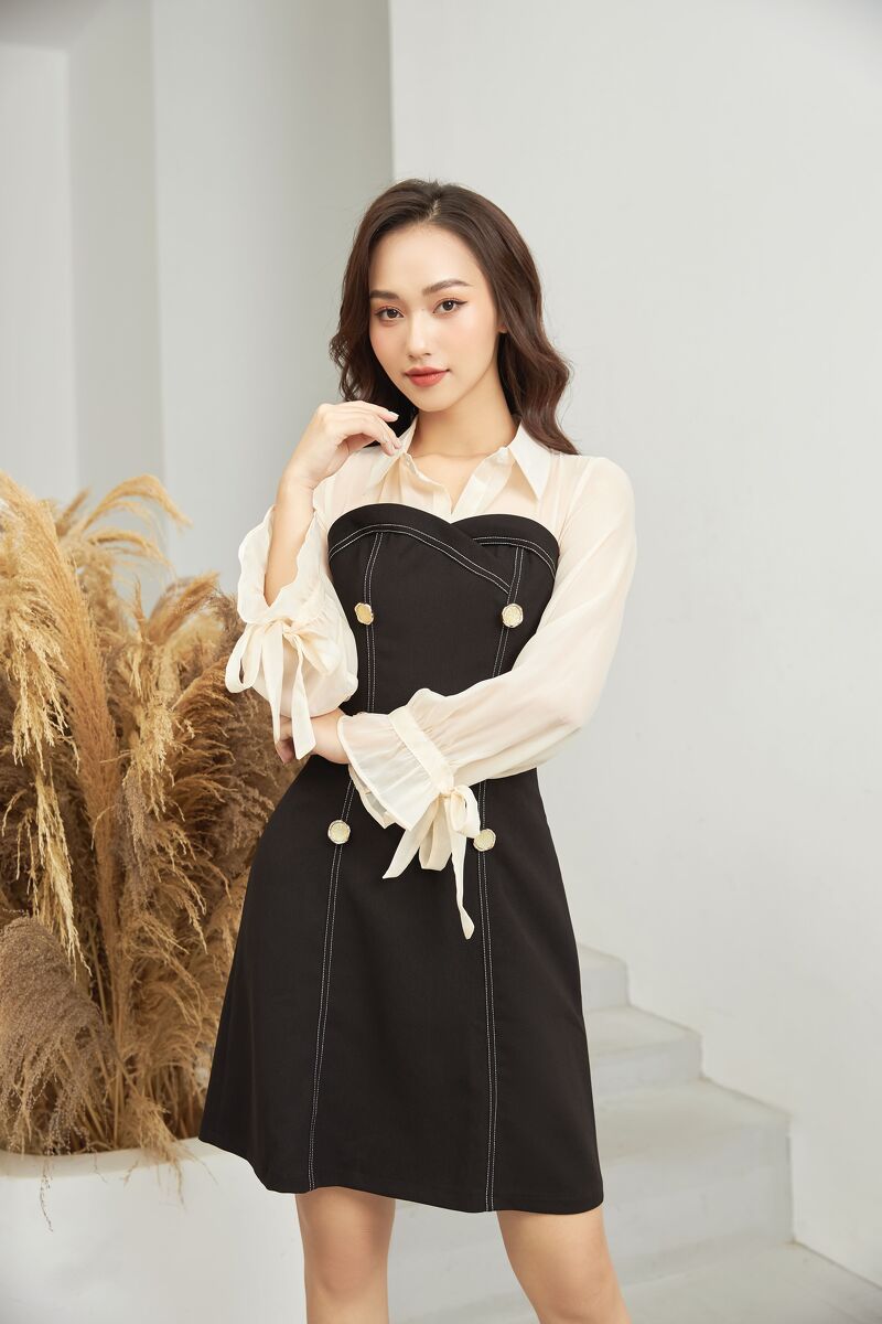 váy công sở cổ vest