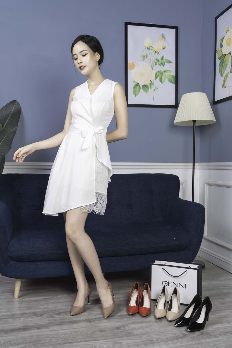 đầm suông cổ chữ V
