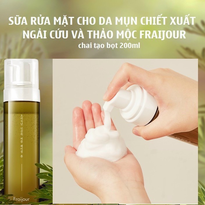 Fraijour - Sữa Rửa Mặt Tạo Bọt Chiết Xuất Ngải Cứu 200ml