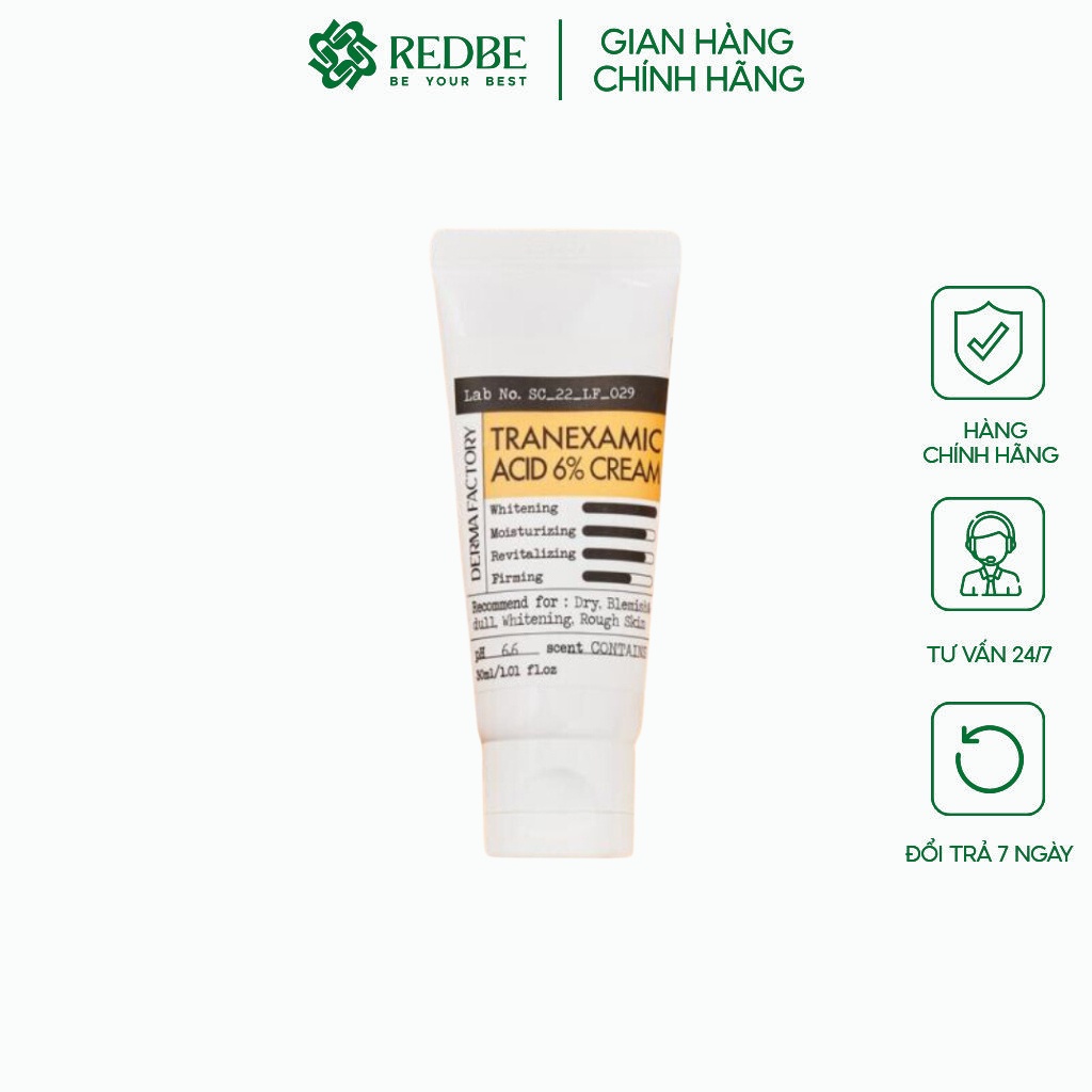 DERMA FACTORY Kem Dưỡng Tranexamic Acid 6% 30g