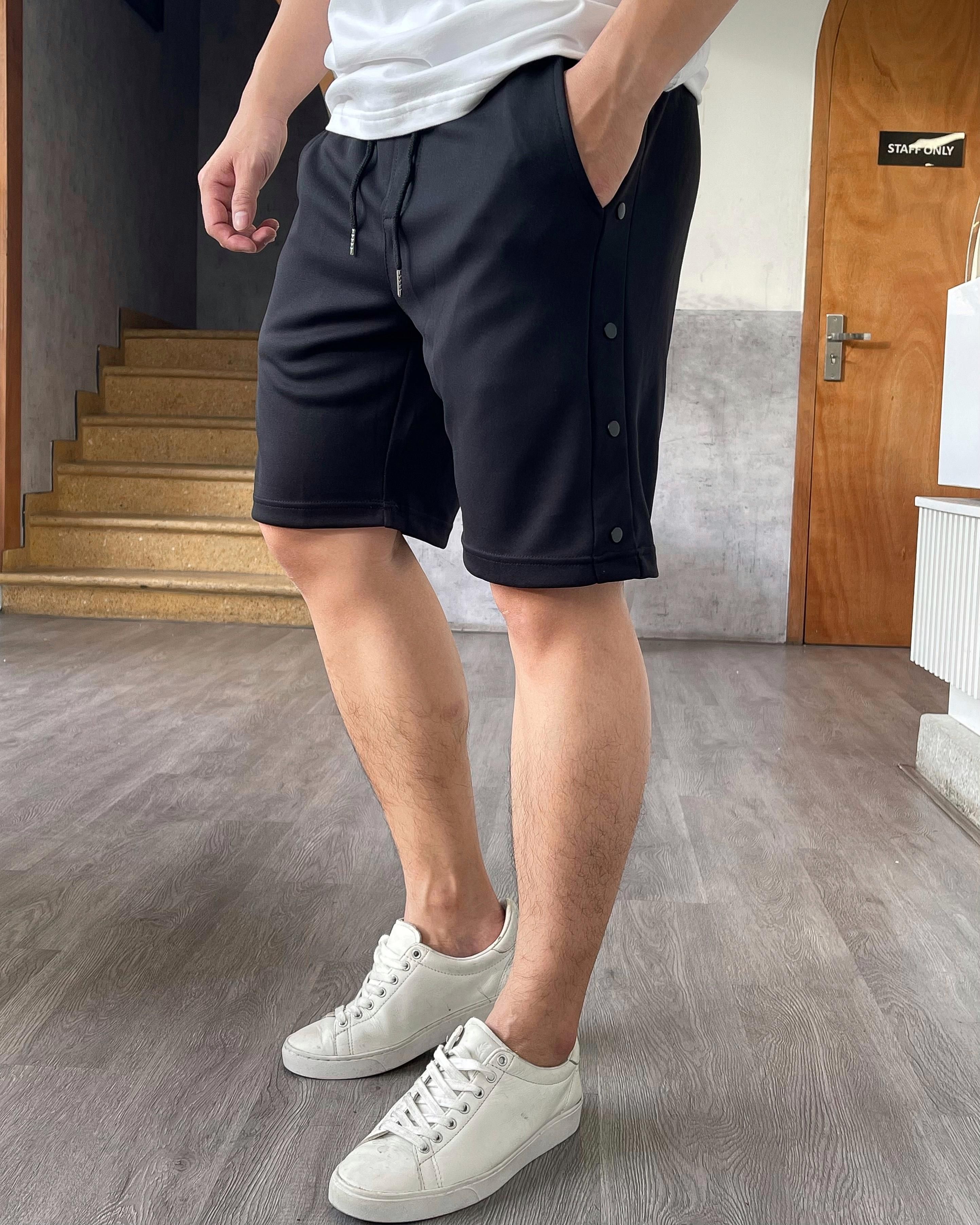 Short nỉ dập cúc